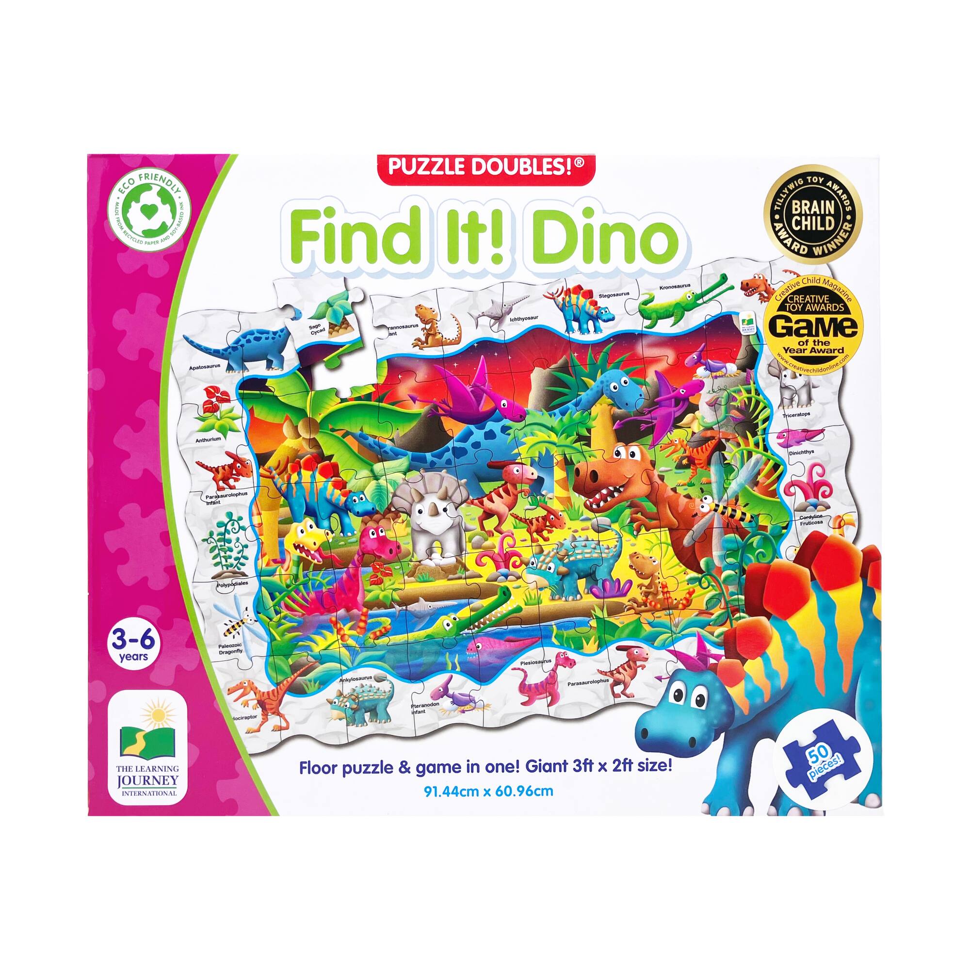 Puzzle Doubles! - Find It! Dino: 50 Pcs